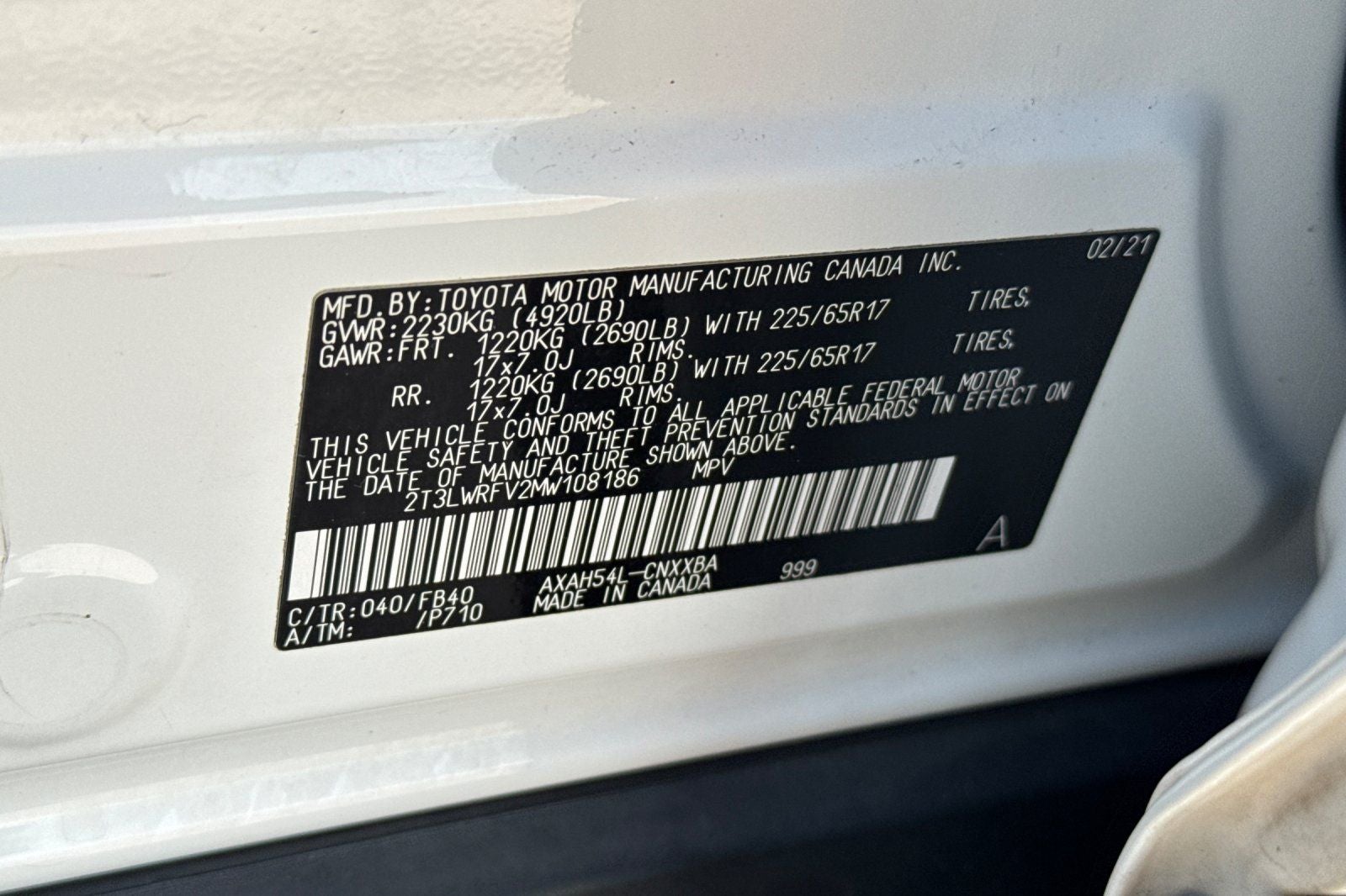 2021 Toyota RAV4 Hybrid LE