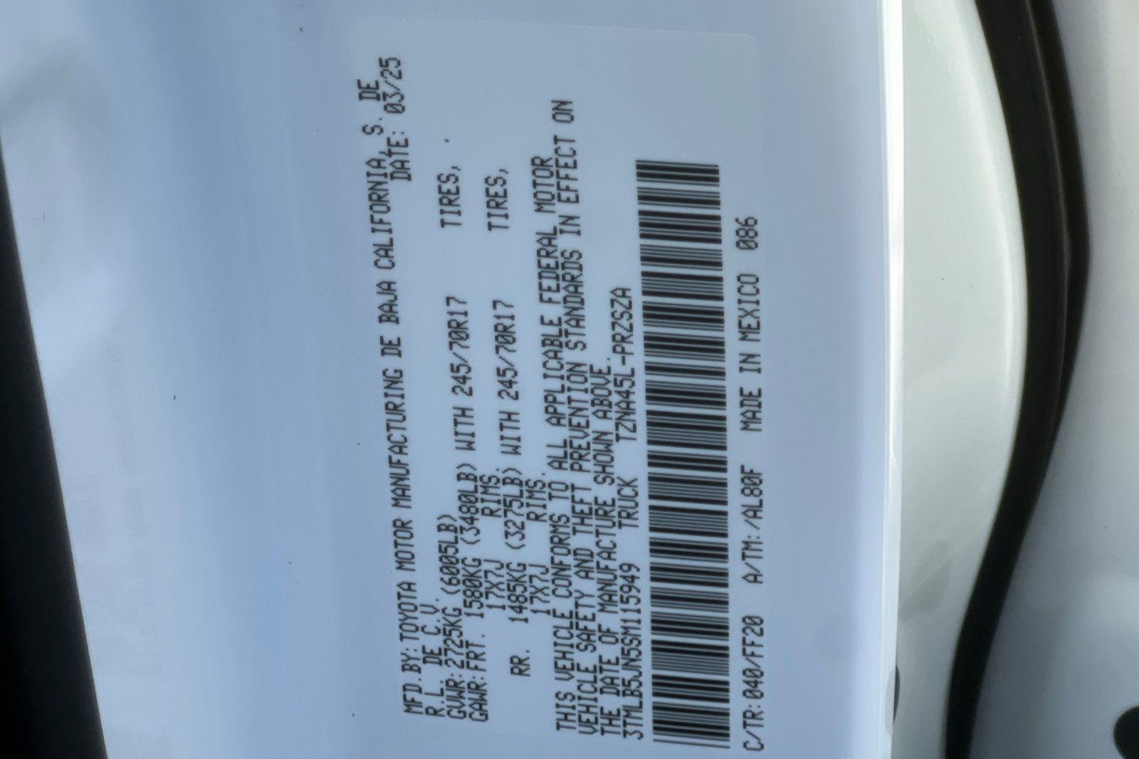 2025 Toyota Tacoma SR5