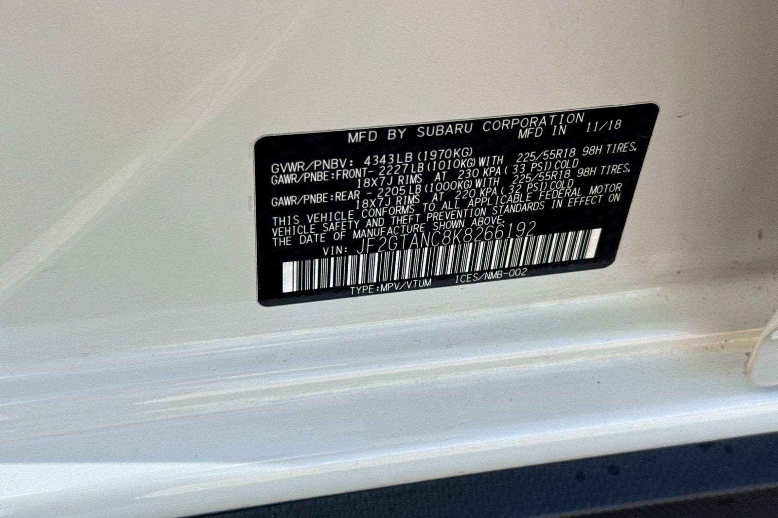 2019 Subaru Crosstrek 2.0i Limited
