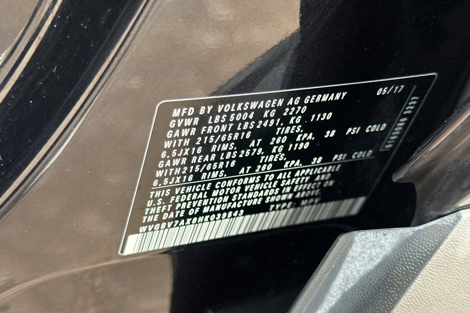 2017 Volkswagen Tiguan 2.0T S 4Motion