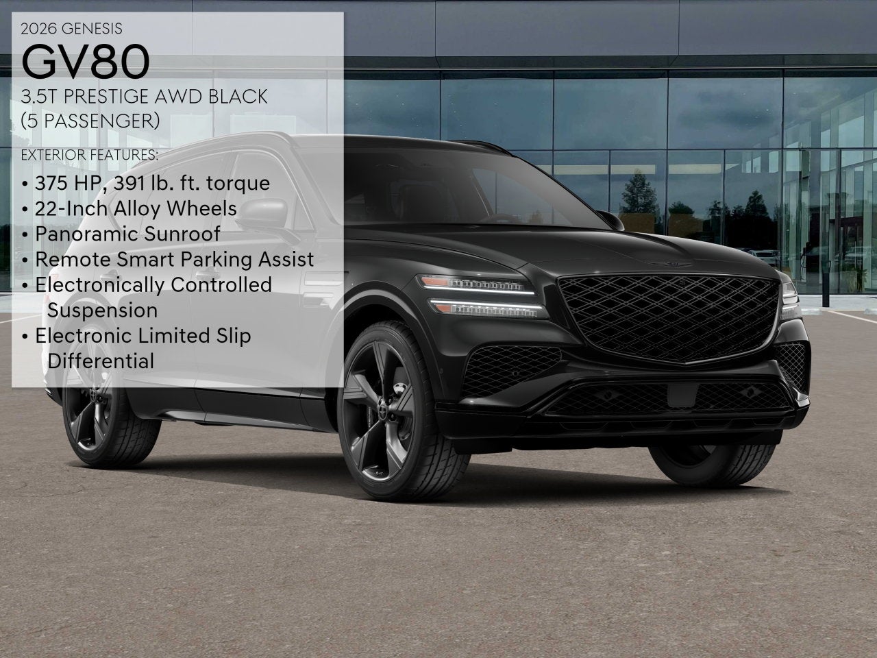 2026 Genesis GV80 3.5T PRESTIGE BLACK